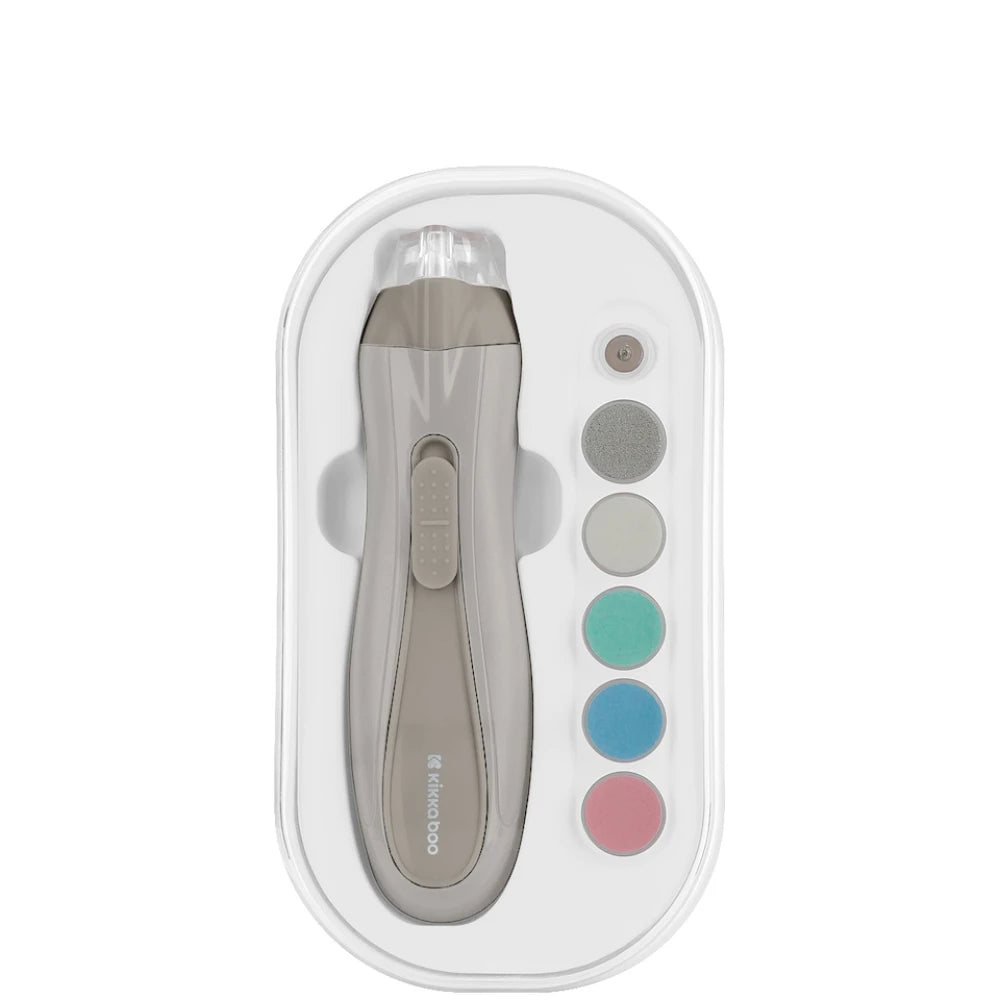 Lima de Uñas Eléctrica para Bebé Kikkaboo con 6 Cabezales – Beige