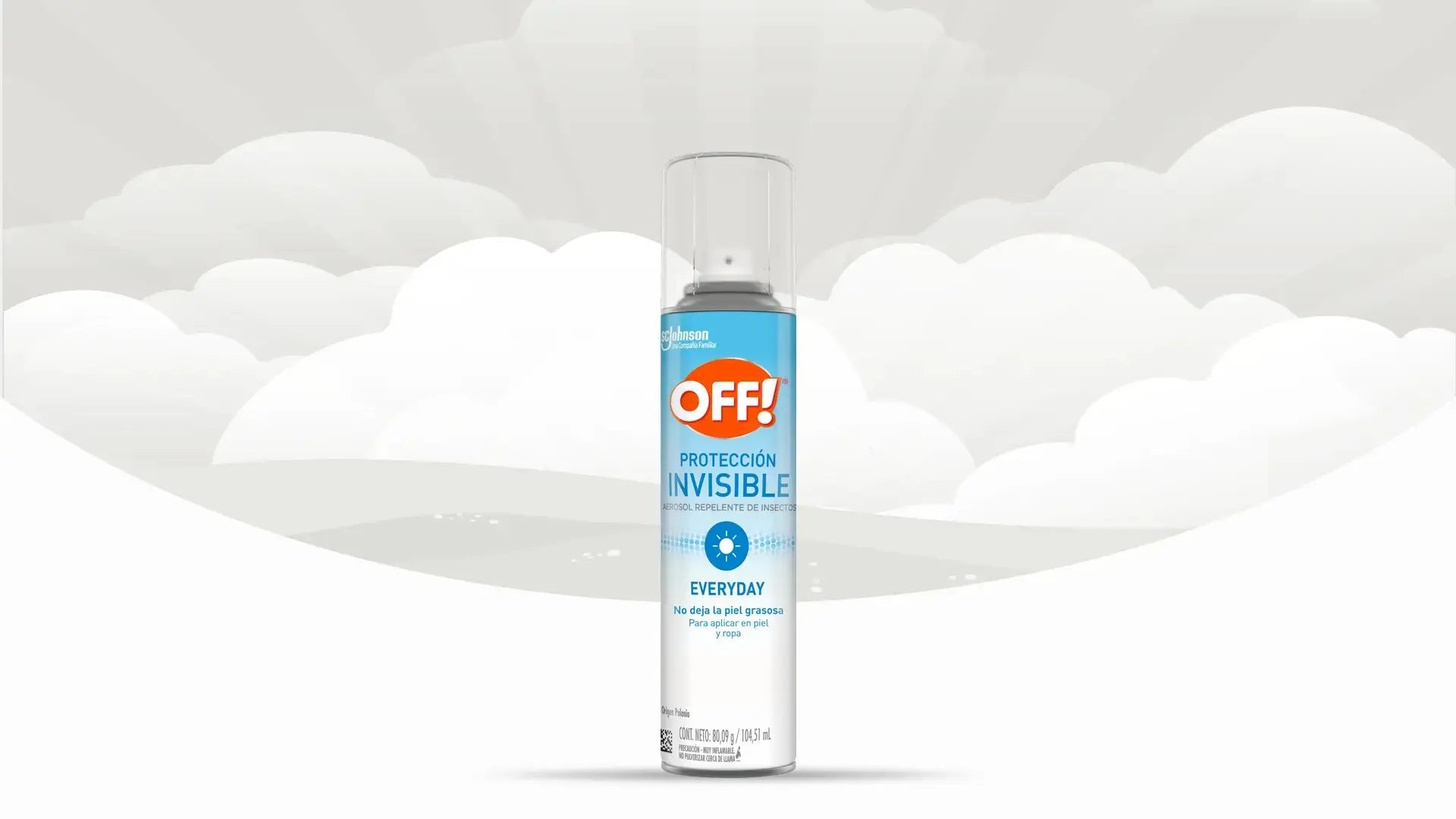 Repelente en aerosol OFF protección invisible 105mL