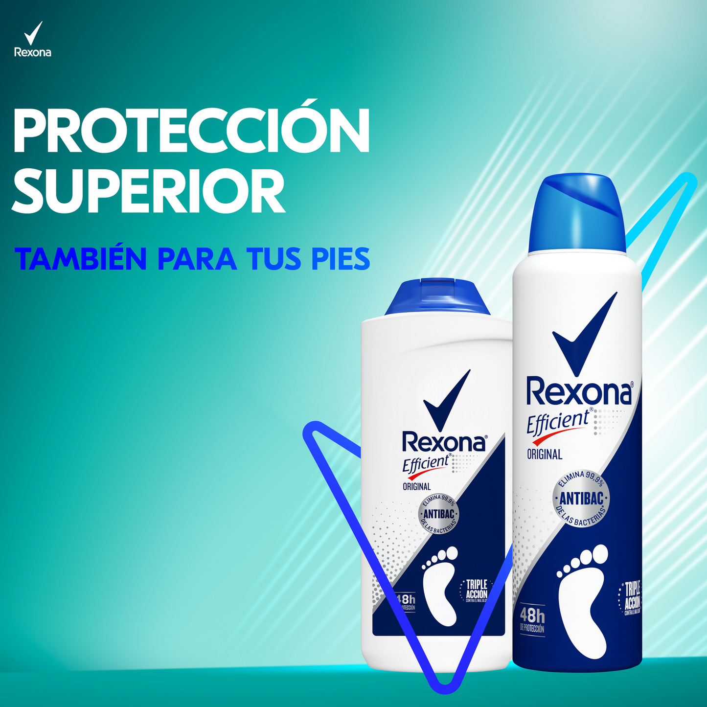 Desodorante Talco para Pies Rexona Efficient en Aerosol 153ml