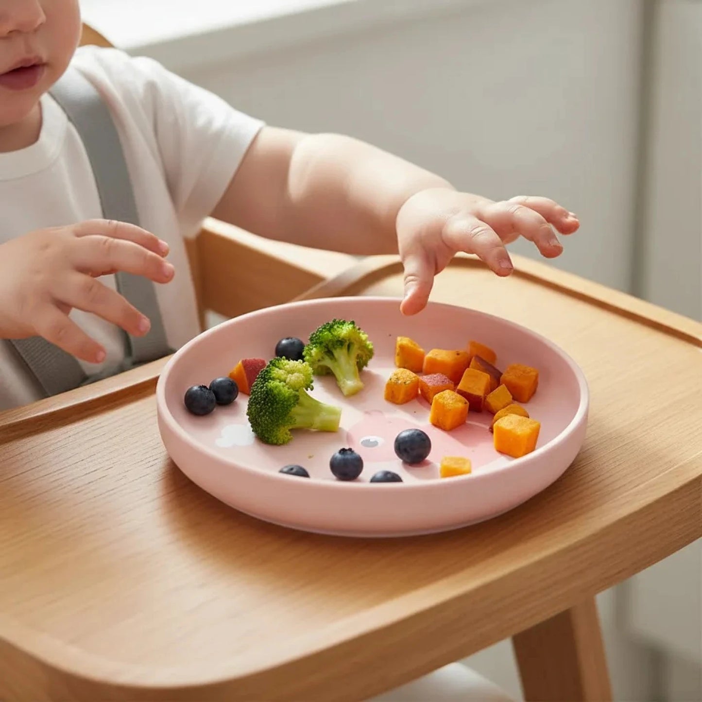 Plato de Silicona para Bebés con Ventosa Color Rosa - Buba