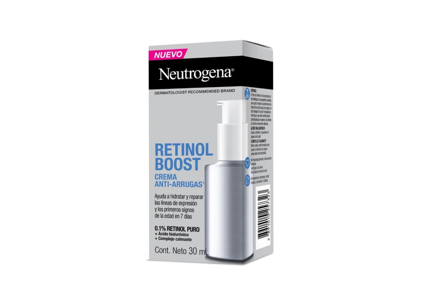 Crema Antiarrugas Neutrogena Retinol Boost 30 ml con Retinol Puro y Ácido Hialurónico