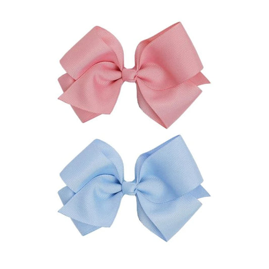 Set de 2 Moños para el Pelo BUBA con Broche – Rosa y Celeste