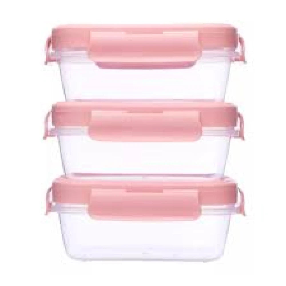 Set de 3 Tuppers Herméticos BUBA para Alimentos de Bebé – Rosados