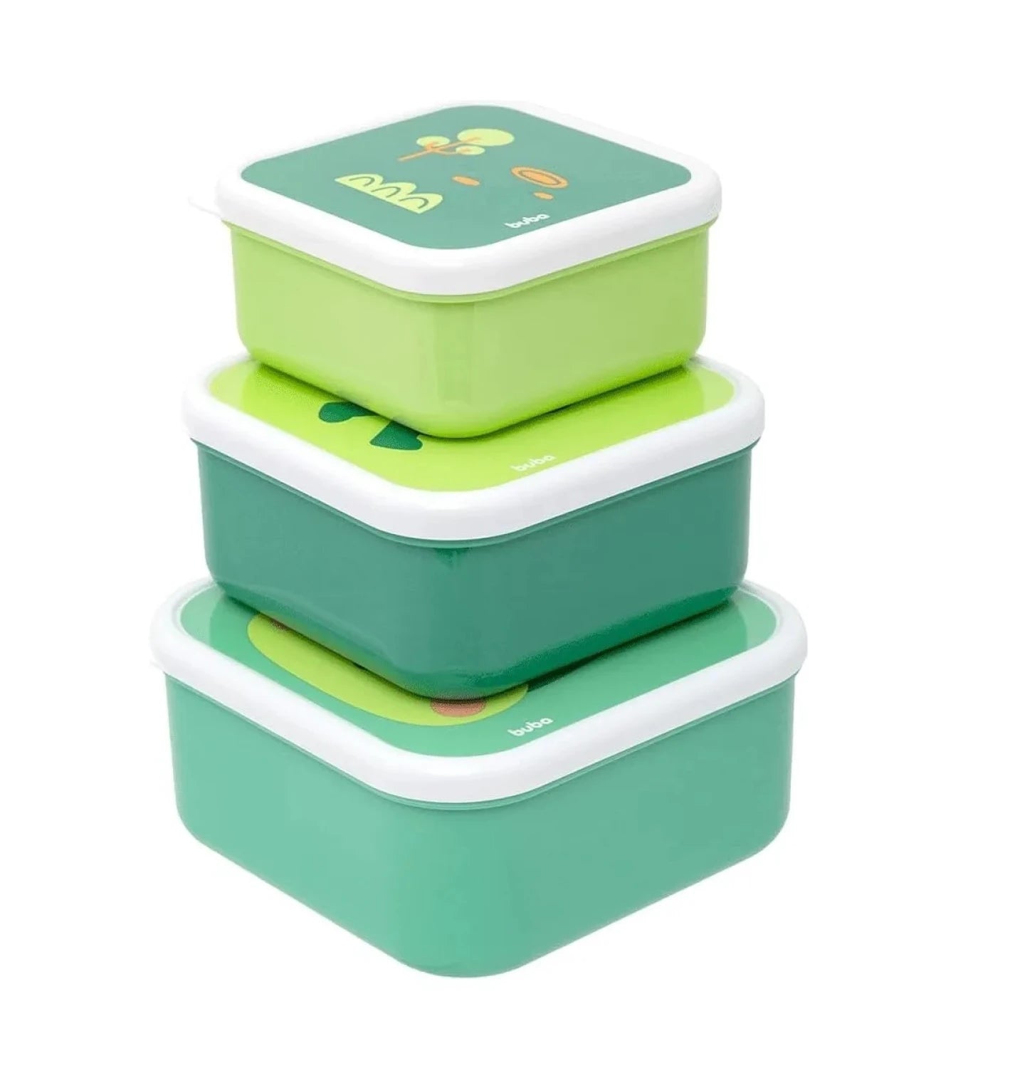 Set x3 Tupper Dino Bubazoo - Verde