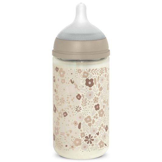 Mamadera de Vidrio Suavinex SX Pro 240 ml 3-6M Beige Conejos