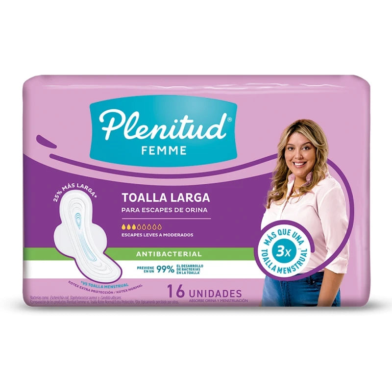 Toallitas para Incontinencia Plenitud Femme Normal Plus Antibacterial 16 Unidades