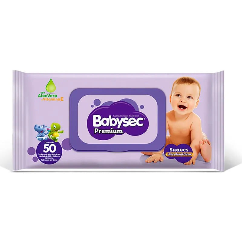 Toallitas Húmedas Premium Babysec - 50 Unidades
