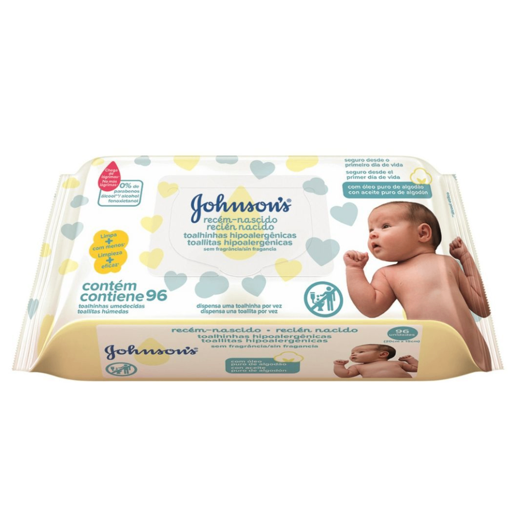 Toallitas Húmedas Johnson's Recién Nacido - 96 Unidades