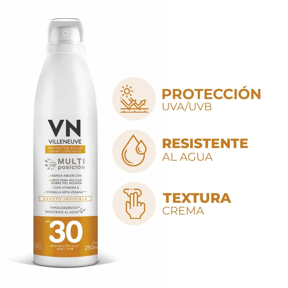 Protector Solar Villeneuve Spray FPS 30 – 250 ml