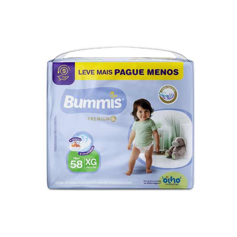 Pañales Bummis Premium Talle XG – 58 Unidades