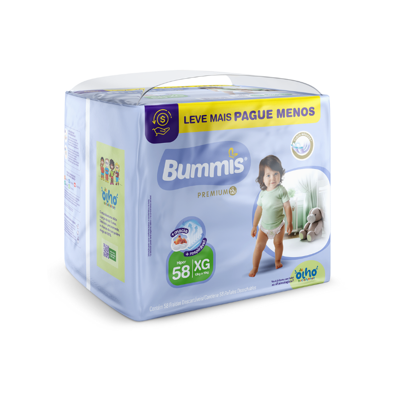 Pañales Bummis Premium Talle XG – 58 Unidades