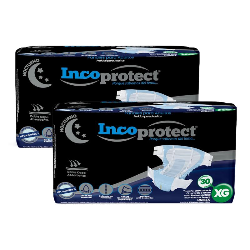 Pañales Incoprotect Nocturnos XG - 30 unidades