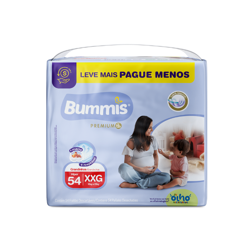 Pañales Bummis Premium Talle XXG – 54 Unidades