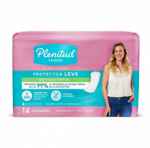Protectores Diarios Plenitud Femme Leve Antibacterial 14 Unidades