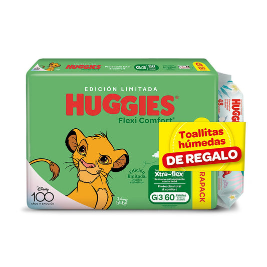 Pañales Huggies Flexi Comfort Talle G - 60 Unidades