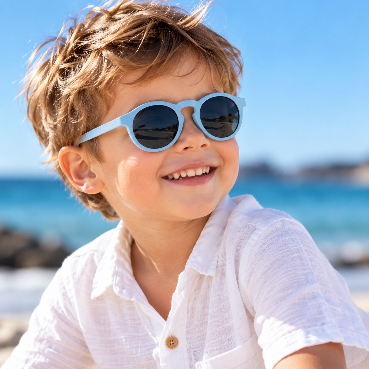 Lentes de Sol Infantiles BUBA UV400 para Niños y Niñas de 3 a 5 Años – Celeste