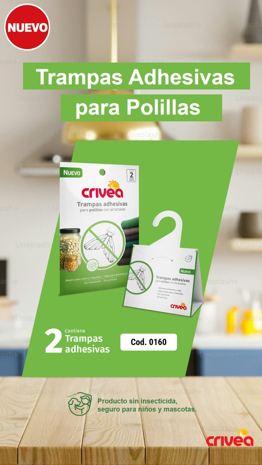 Trampas adhesivas Crivea para polillas con atracante