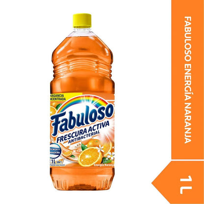 Limpiador Líquido Fabuloso Energía Naranja Antibacterial 1 l