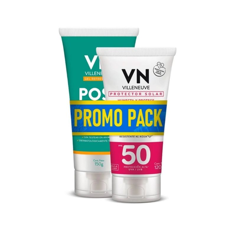 Protector Solar FPS 50 120 gr + Gel refrescante Post solar Villeneuve 170gr