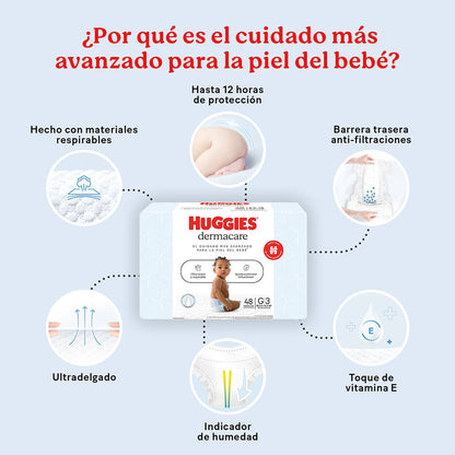 Pañales Huggies Dermacare Talle M 58 Unidades