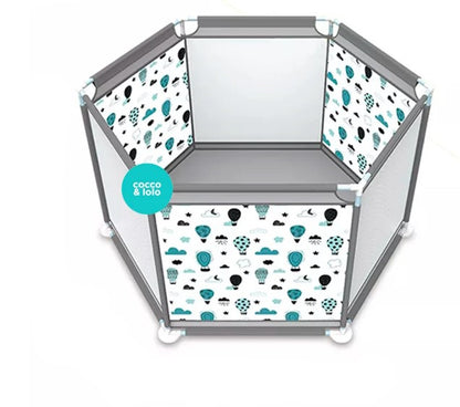 Corral De Juego Hexagonal Para Bebé Nubes