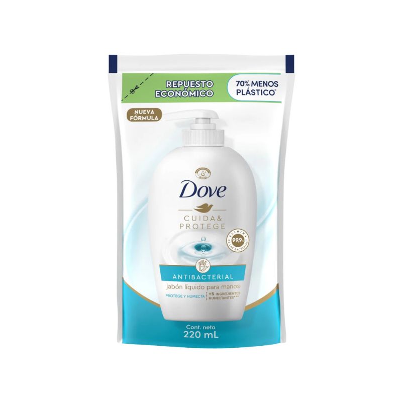 Jabón Líquido Dove Antibacterial para Manos Refill 220 ml 3 Unidades