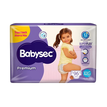 Pañales Babysec Premium XXG - 96 Unidades