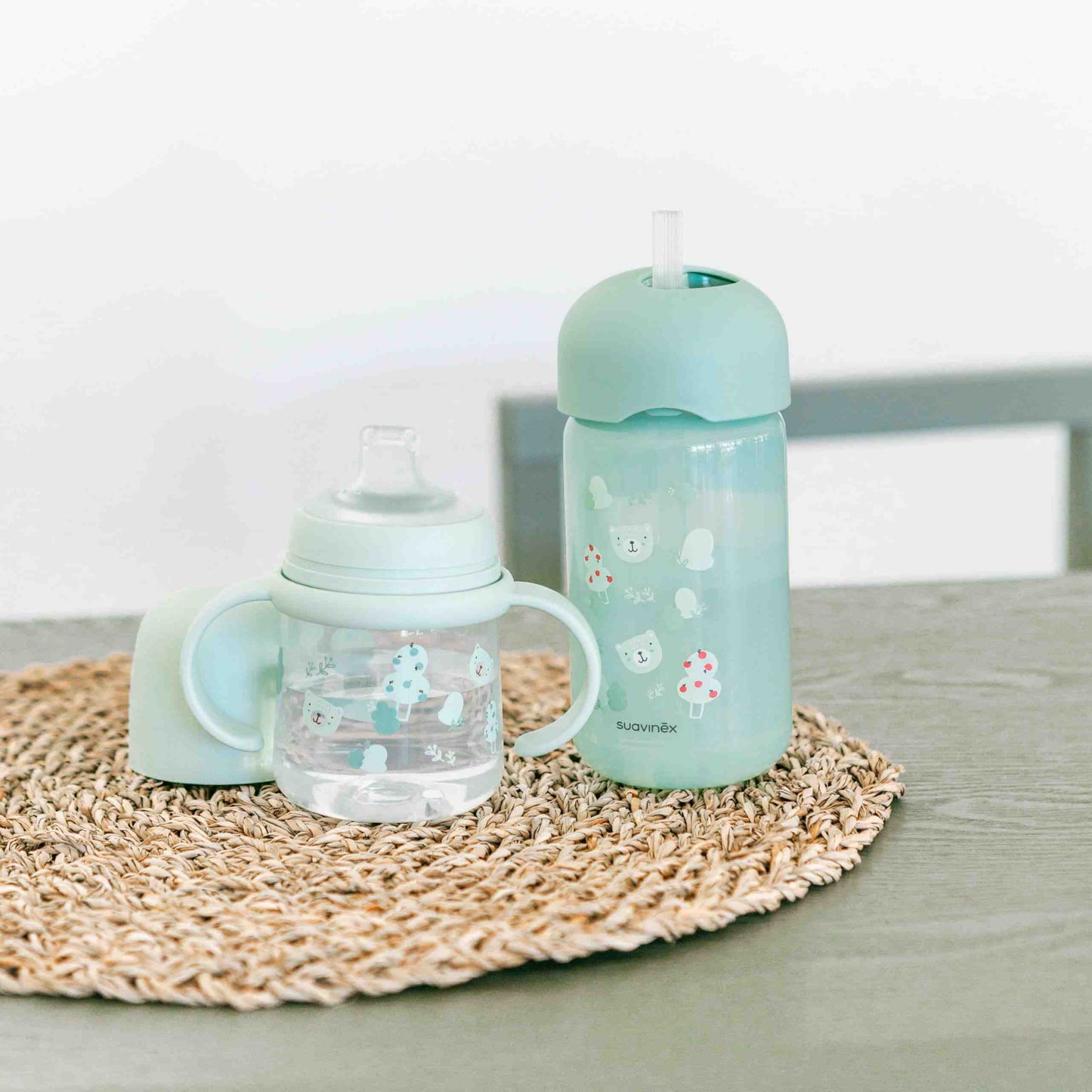 Vaso Con Sorbito Antiderrame 340Ml - Verde Suavinex