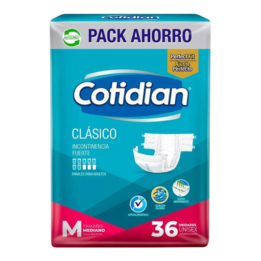Pañales Cotidian Clásico M - 36 unidades