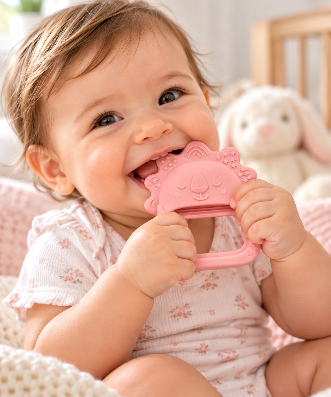 Mordillo de Silicona BUBA con Forma de Guante para Bebé +4 Meses – Rosado