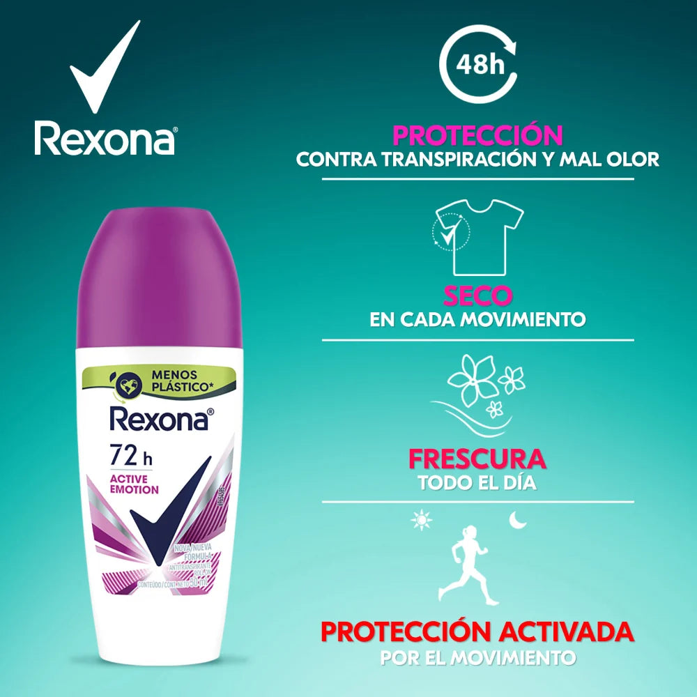 Antitranspirante en Roll On Rexona Woman Active Emotion 50 ml