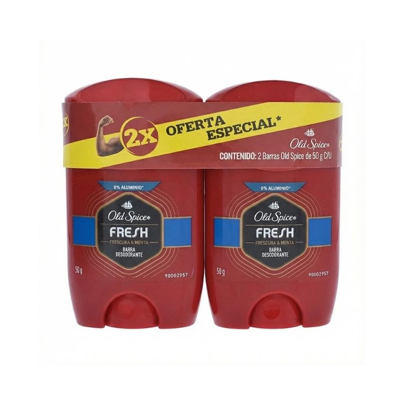Desodorante en Barra Old Spice Fresh 50 g 2 Unidades