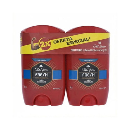 Desodorante en Barra Old Spice Fresh 50 g 2 Unidades