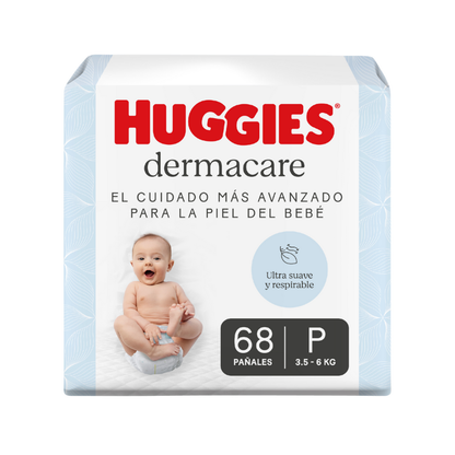 Pañales Huggies Dermacare Talle P 68 Unidades