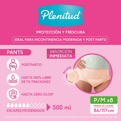 Bombacha Descartable Plenitud Pants P/M - 8 Un