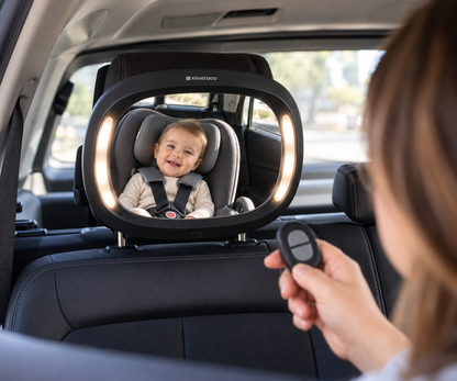 Espejo Retrovisor para Bebé Kikkaboo con Luz LED y Control Remoto para Auto