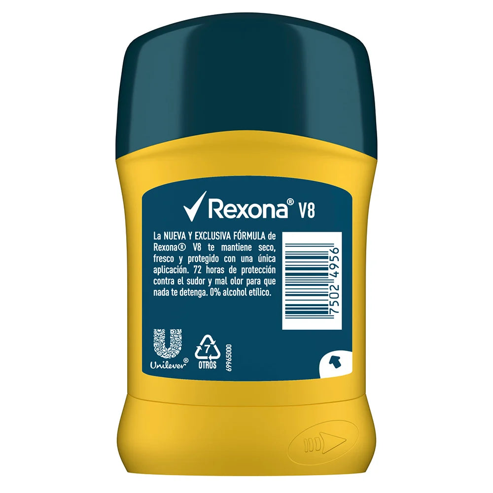 Antitranspirante en Barra Rexona Men V8 50 gramos.