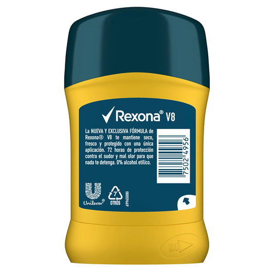Antitranspirante en Barra Rexona Men V8 50 gramos.