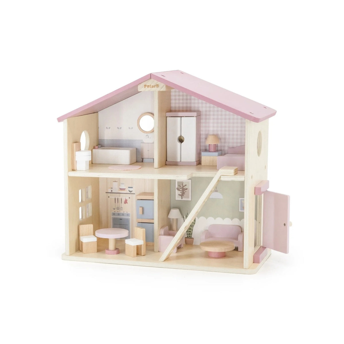 Casita de Muñecas de Madera Polar B Rosa
