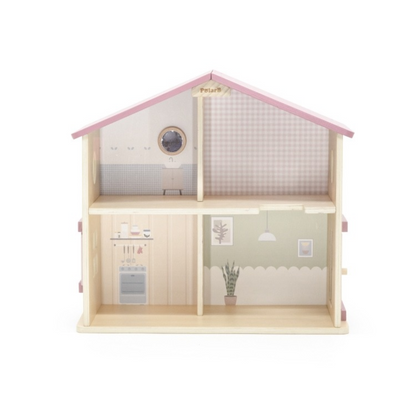 Casita de Muñecas de Madera Polar B Rosa