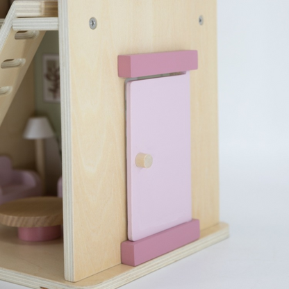 Casita de Muñecas de Madera Polar B Rosa