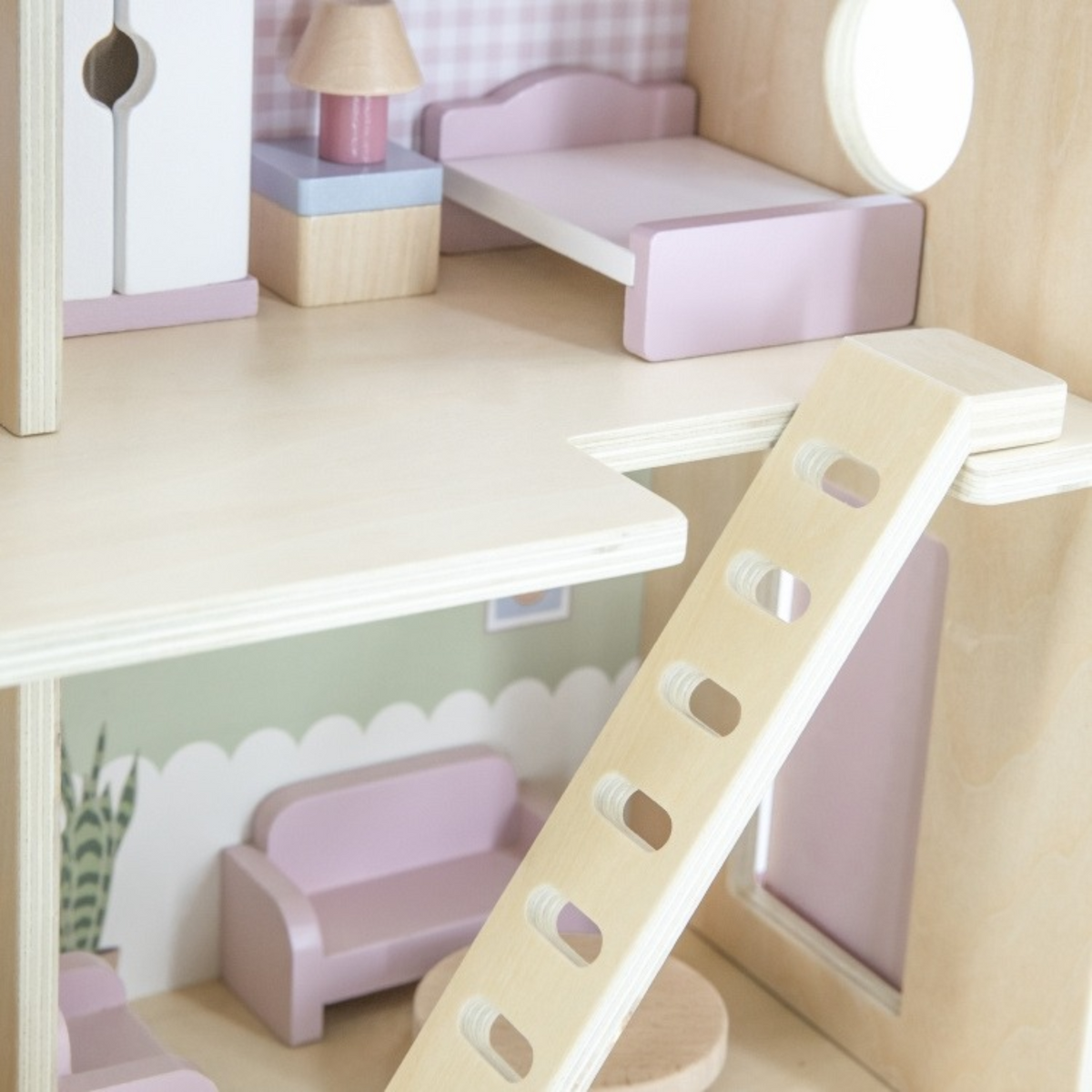 Casita de Muñecas de Madera Polar B Rosa