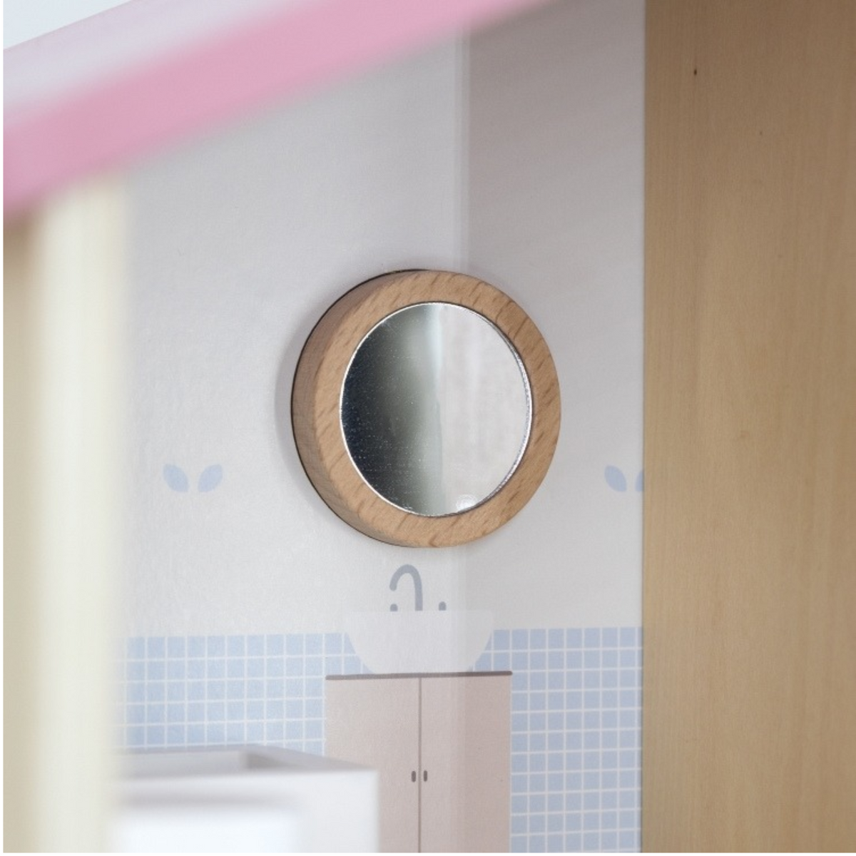 Casita de Muñecas de Madera Polar B Rosa
