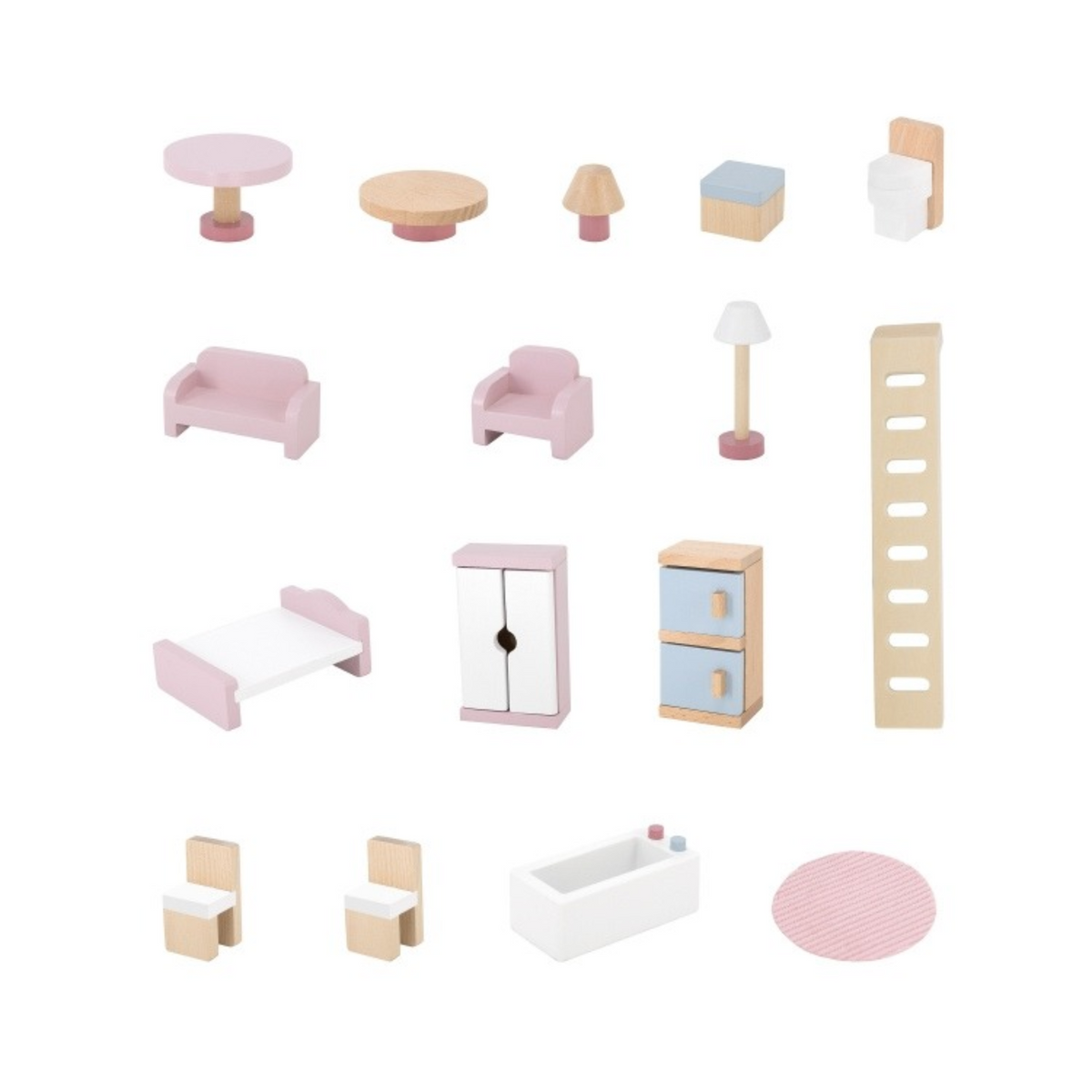 Casita de Muñecas de Madera Polar B Rosa