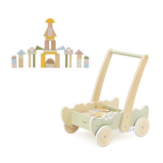 Caminador Cocodrilo Polar B con 40 Bloques de Madera