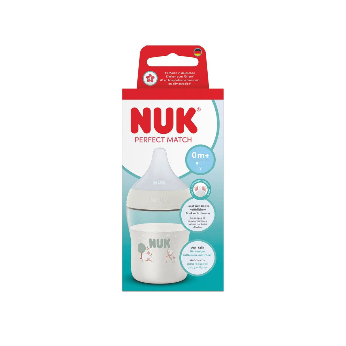 Mamadera NUK Perfect Match 150 ml con Tetina de Silicona Orificio S +0 Meses