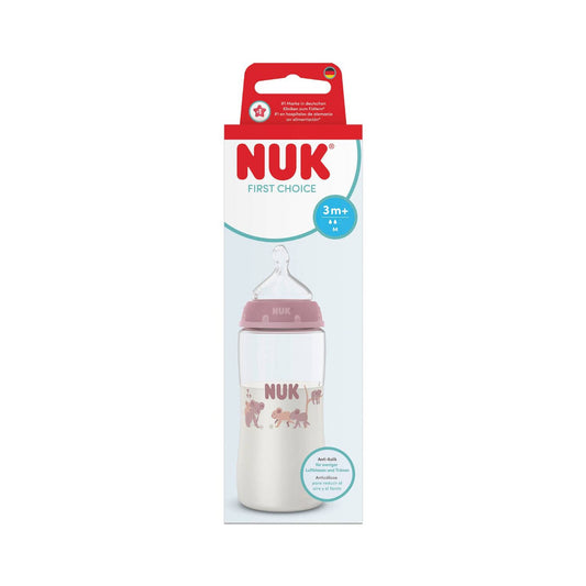 Mamadera NUK First Choice 300 ml Tetina de Silicona Flujo M Koala Rosa +3 Meses