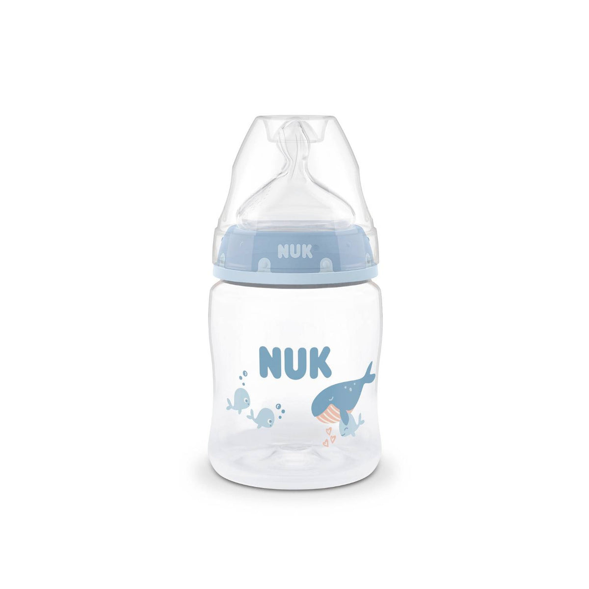 Mamadera NUK First Choice 150 ml Tetina de Silicona Flujo S Ballena Azul +0 Meses
