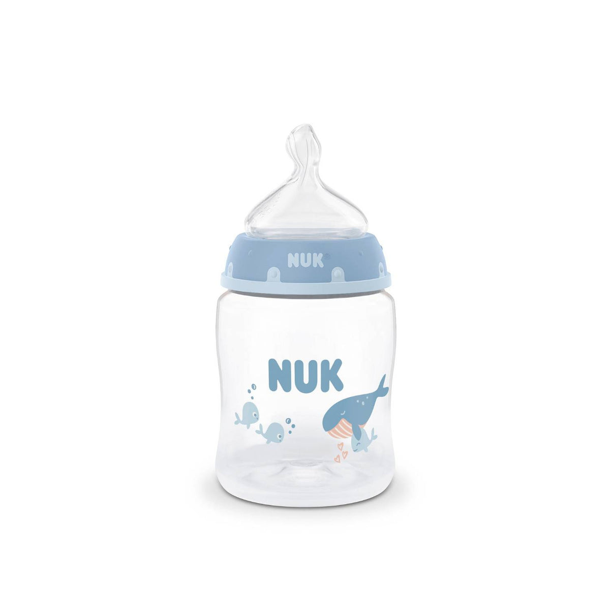 Mamadera NUK First Choice 150 ml Tetina de Silicona Flujo S Ballena Azul +0 Meses