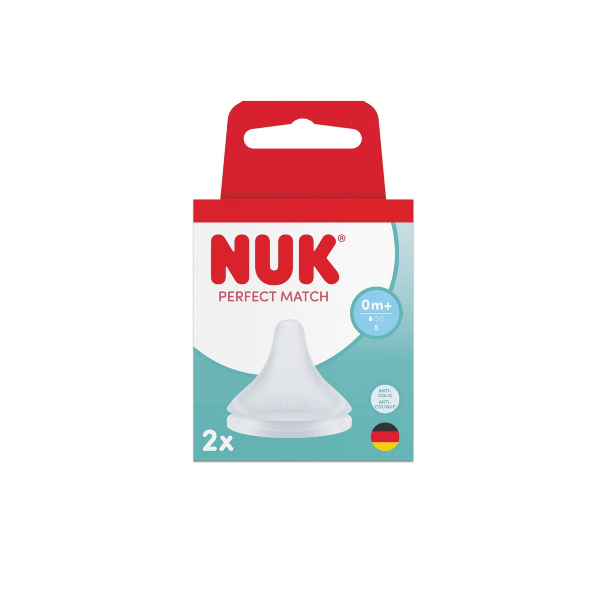 Tetinas de Repuesto NUK Perfect Match de Silicona Orificio S +0 Meses - 2 Unidades
